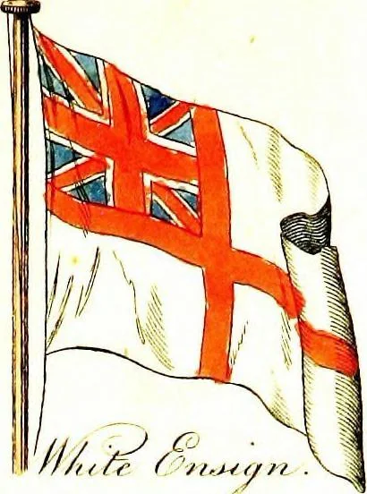 An illustration from A display of the naval flags of all nations, 1820, leaf 8