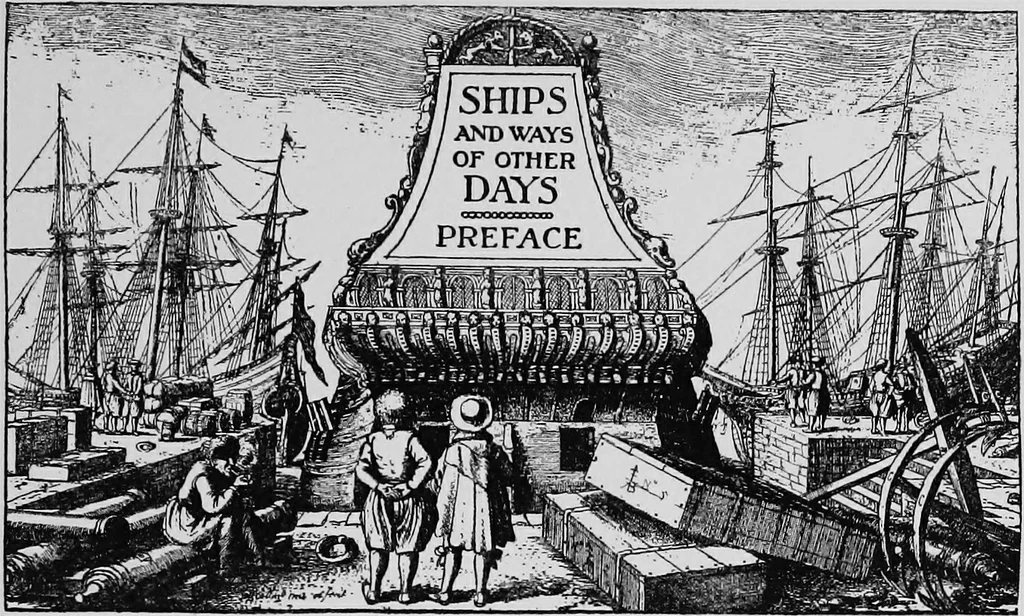 An illustration from Ships & ways of other days, 1913, leaf 14