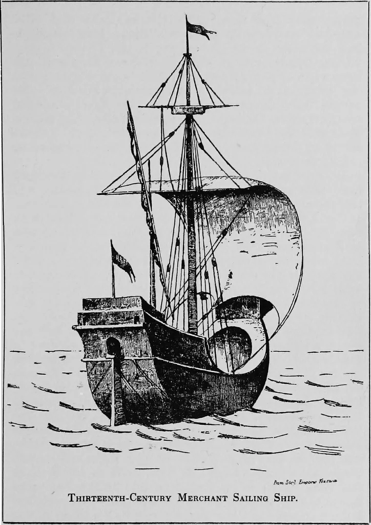 An illustration from Ships & ways of other days, 1913, leaf 156