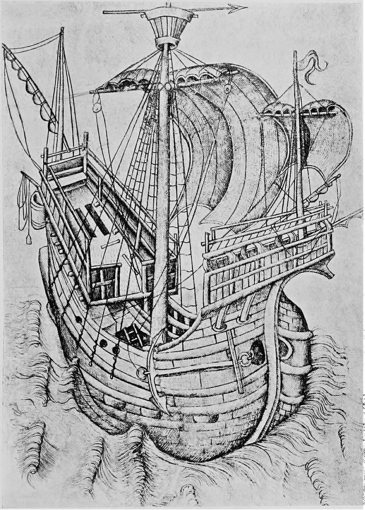 An illustration from Ships & ways of other days, 1913, leaf 172