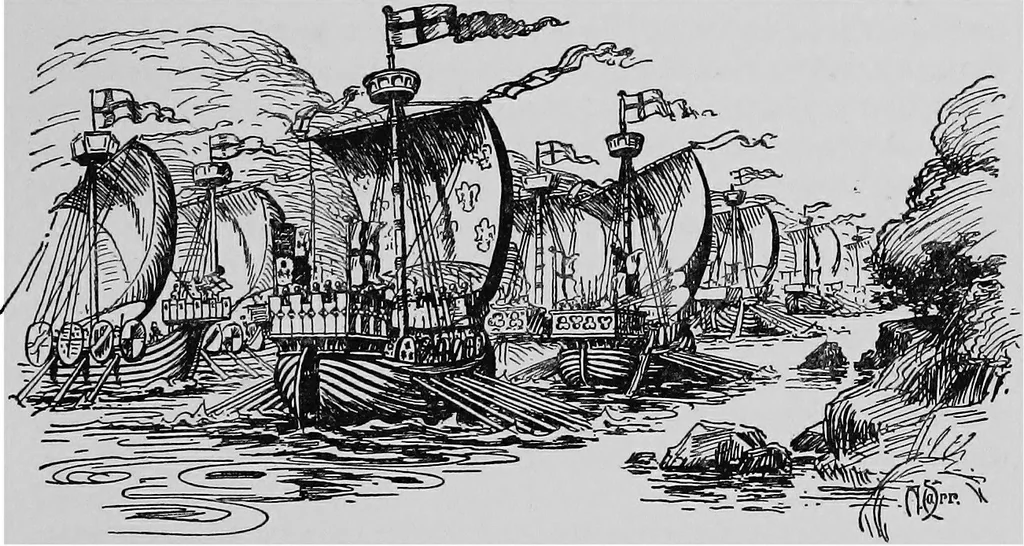 An illustration from Ships & ways of other days, 1913, leaf 178