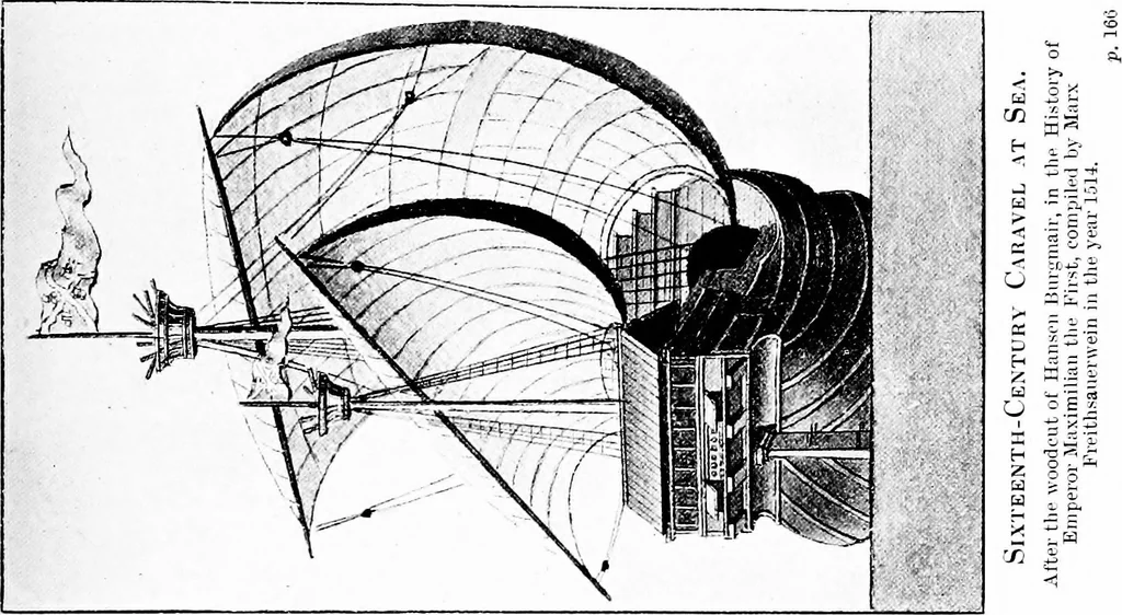 An illustration from Ships & ways of other days, 1913, leaf 212