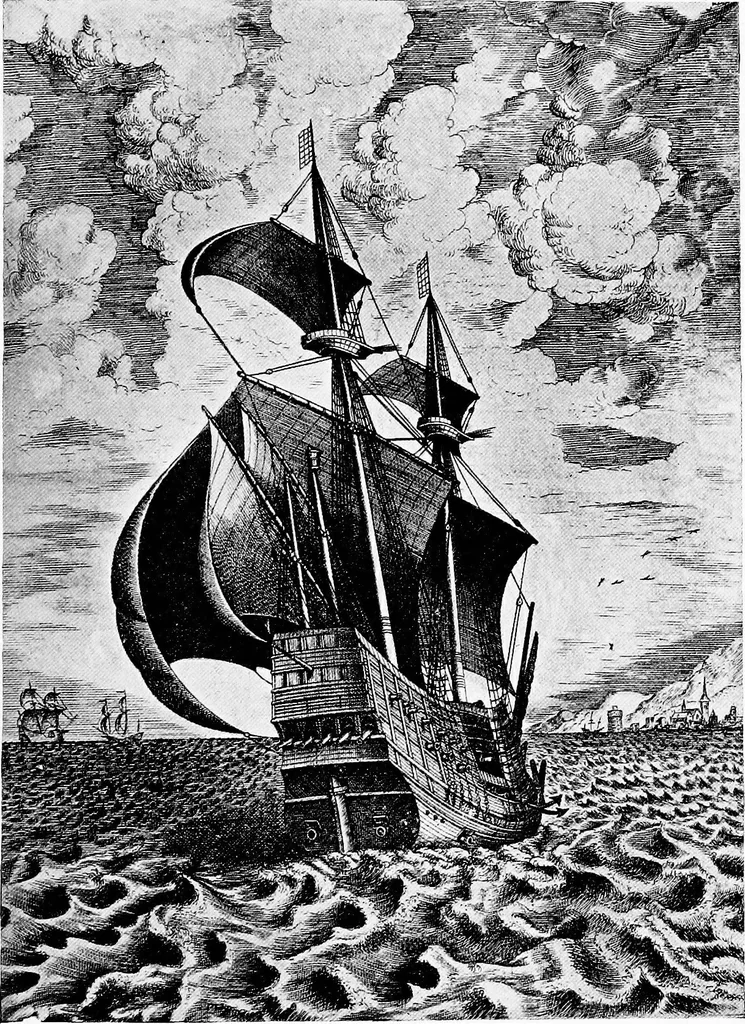 An illustration from Ships & ways of other days, 1913, leaf 240