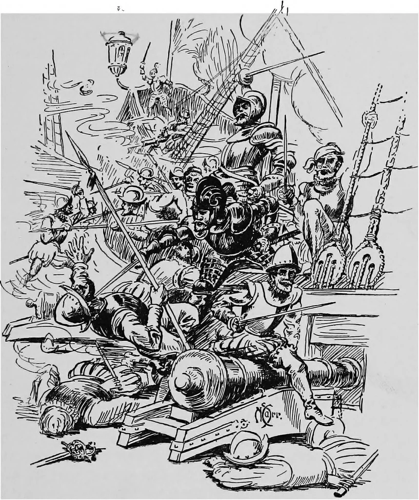 An illustration from Ships & ways of other days, 1913, leaf 242