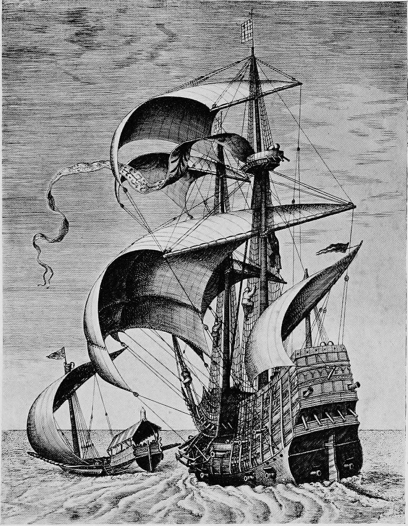An illustration from Ships & ways of other days, 1913, leaf 246