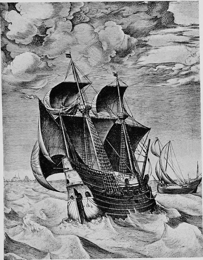 An illustration from Ships & ways of other days, 1913, leaf 250