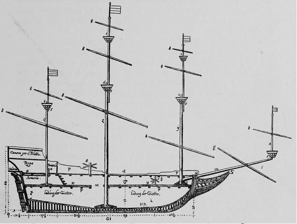 An illustration from Ships & ways of other days, 1913, leaf 256
