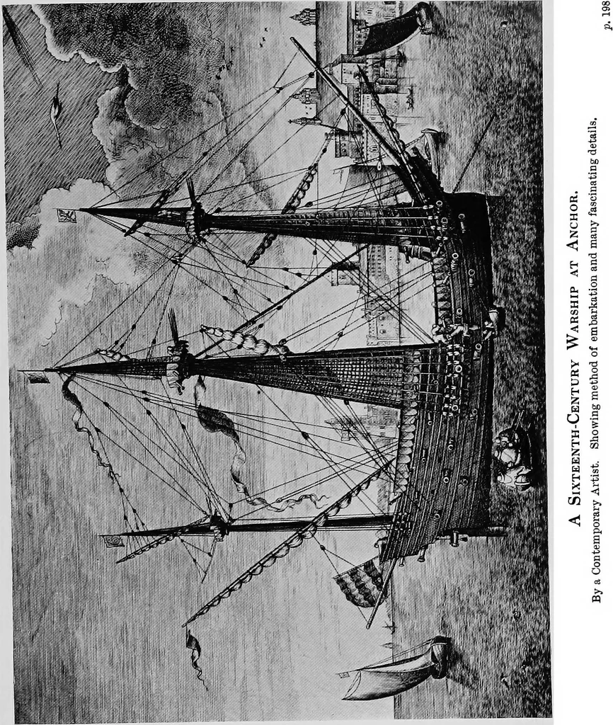 An illustration from Ships & ways of other days, 1913, leaf 258