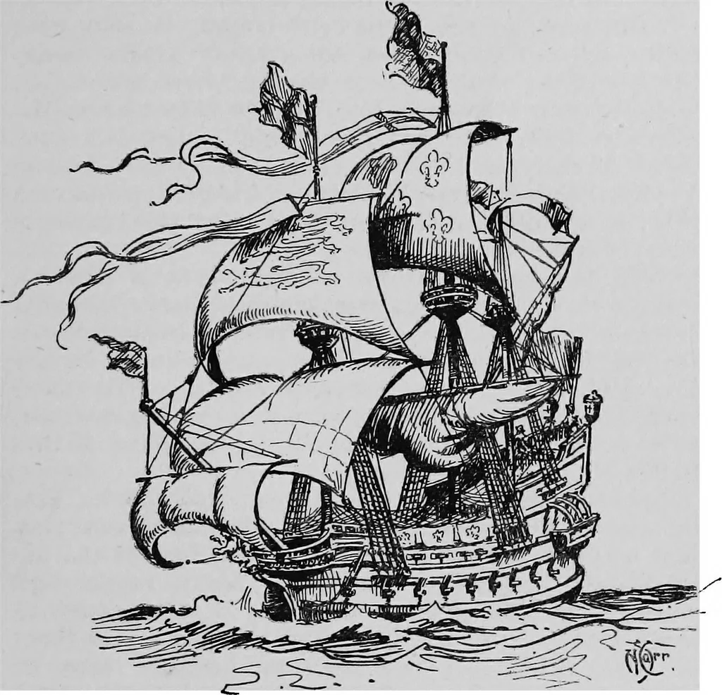 An illustration from Ships & ways of other days, 1913, leaf 262