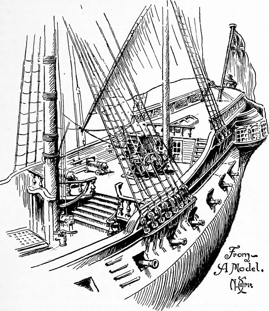 An illustration from Ships & ways of other days, 1913, leaf 352