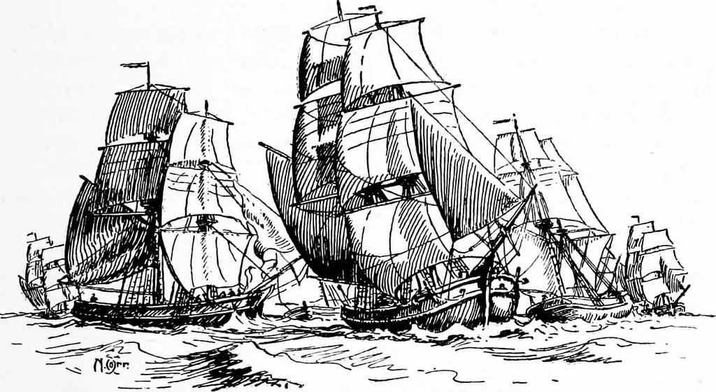 An illustration from Ships & ways of other days, 1913, leaf 360