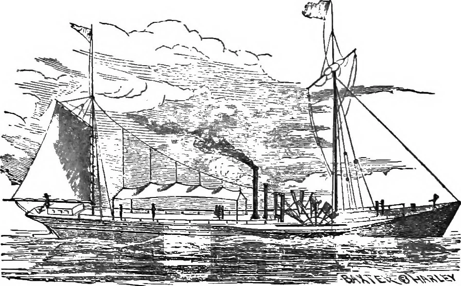 An illustration from Life of John Fitch : the inventor of the steam-boat, 1857, leaf 401
