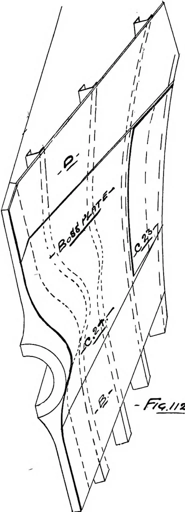 An illustration from Lake ship yard methods of steel ship construction, 1907, leaf 116