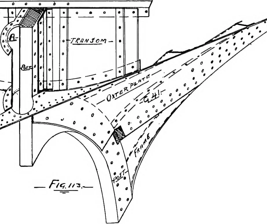 An illustration from Lake ship yard methods of steel ship construction, 1907, leaf 117