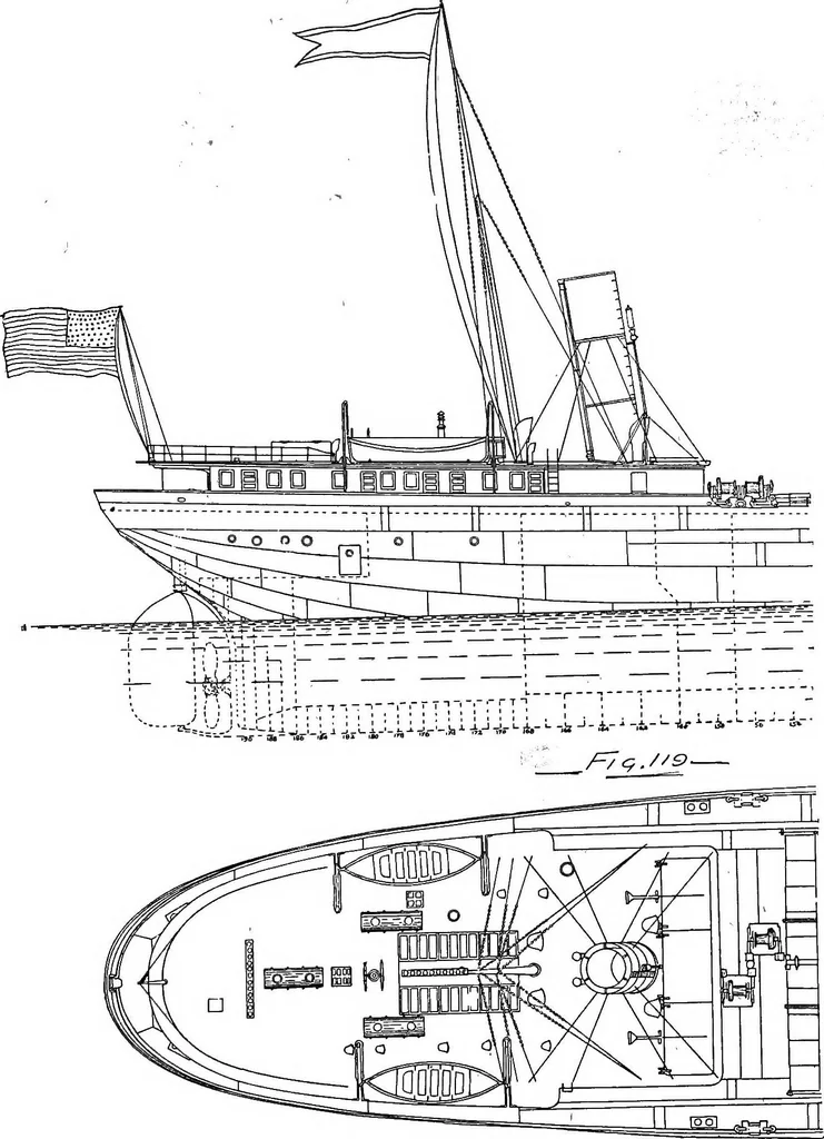 An illustration from Lake ship yard methods of steel ship construction, 1907, leaf 124