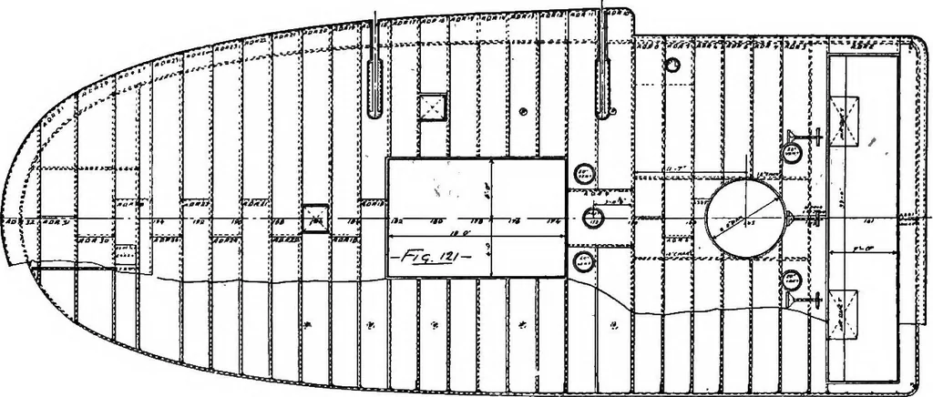 An illustration from Lake ship yard methods of steel ship construction, 1907, leaf 126
