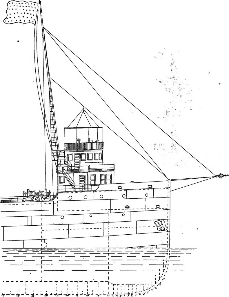 An illustration from Lake ship yard methods of steel ship construction, 1907, leaf 130