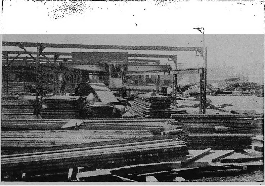 An illustration from Lake ship yard methods of steel ship construction, 1907, leaf 142