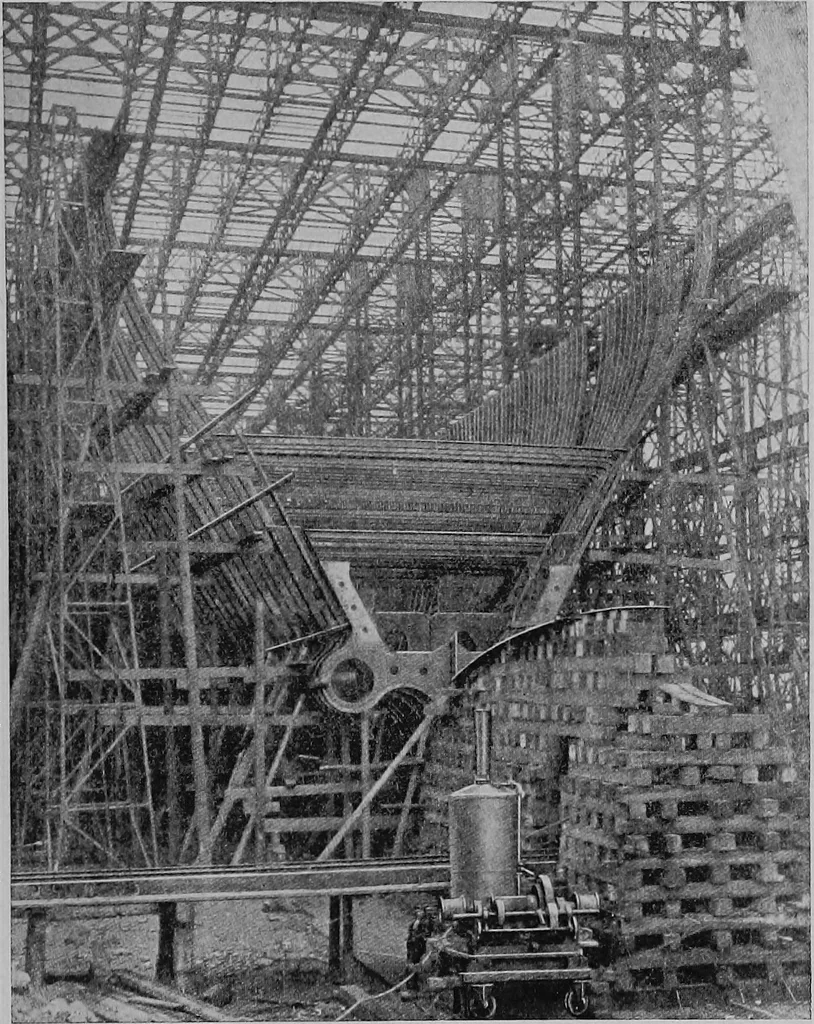 An illustration from Lake ship yard methods of steel ship construction, 1907, leaf 170