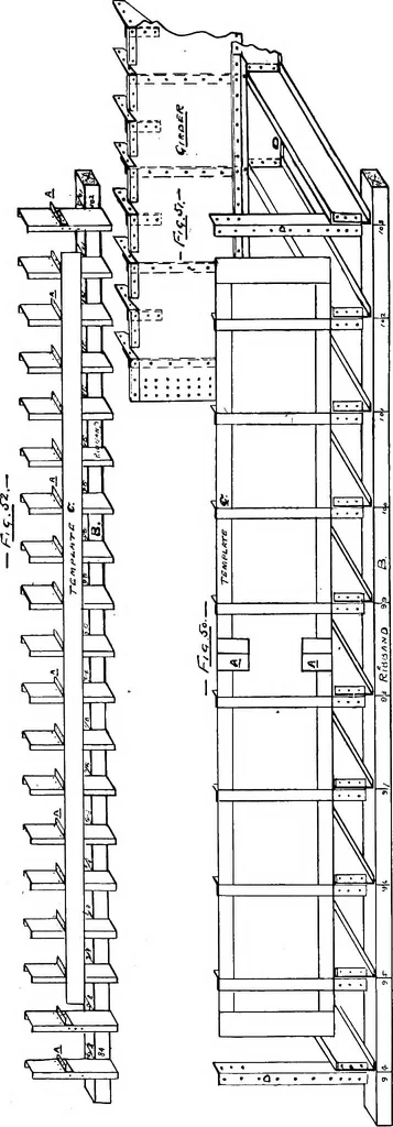 An illustration from Lake ship yard methods of steel ship construction, 1907, leaf 45
