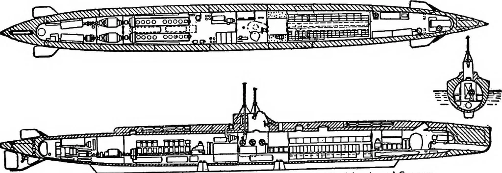 An illustration from The submarine in war and peace; its developments and its possibilities, 1918, leaf 249