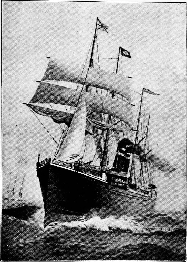 An illustration from The History of North Atlantic steam navigation with some account of early ships and shipowners, 1896, leaf 220