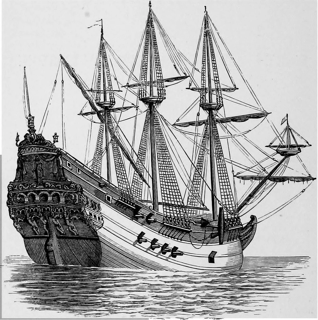 An illustration from The History of North Atlantic steam navigation with some account of early ships and shipowners, 1896, leaf 23