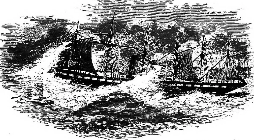An illustration from The History of North Atlantic steam navigation with some account of early ships and shipowners, 1896, leaf 64