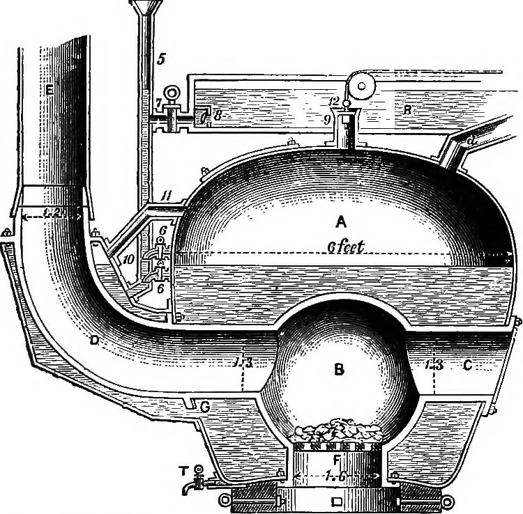 An illustration from A history of the growth of the steam-engine, 1878, leaf 98