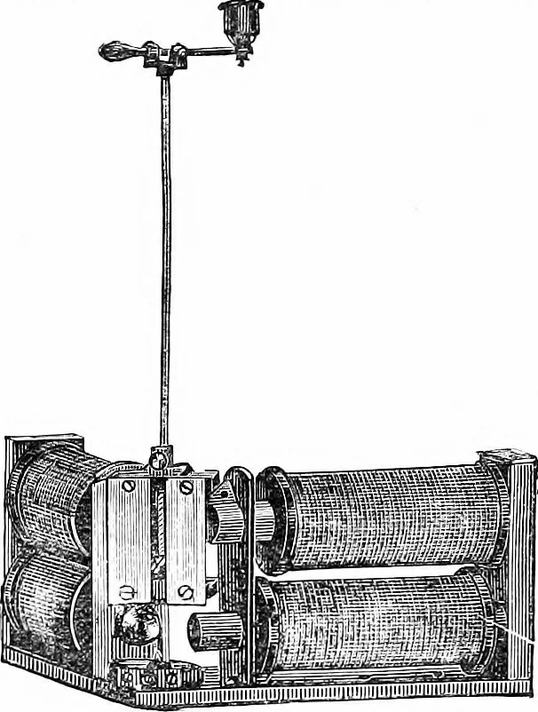 An illustration from Electricity in modern life, 1890, leaf 139