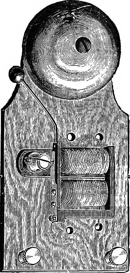 An illustration from Electricity in modern life, 1890, leaf 286