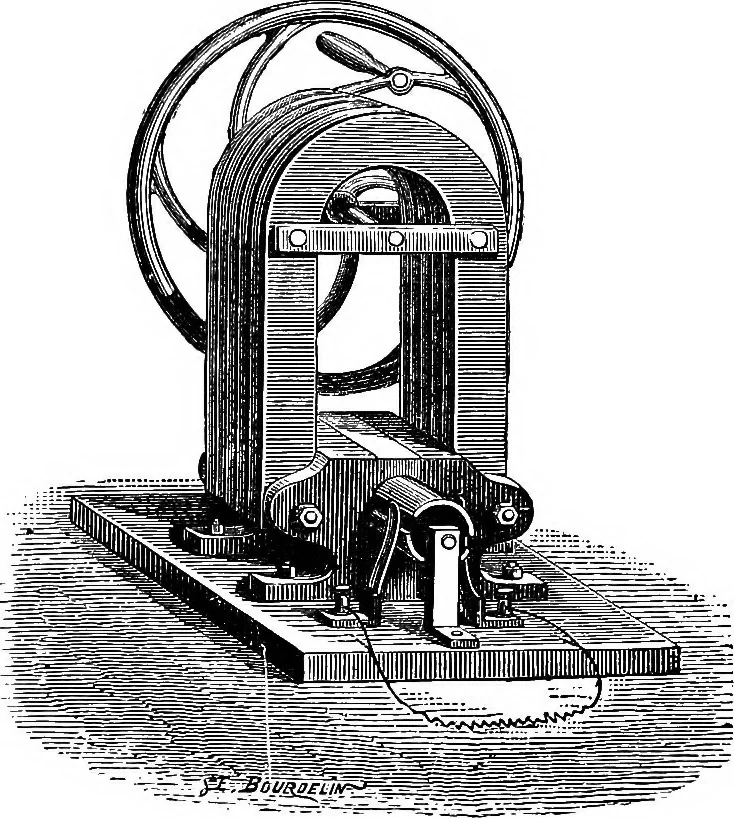 An illustration from Electricity in modern life, 1890, leaf 86