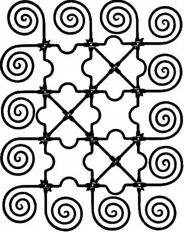 An illustration from A source book of problems for geometry, based upon industrial design and architectural ornament, 1912, leaf 132