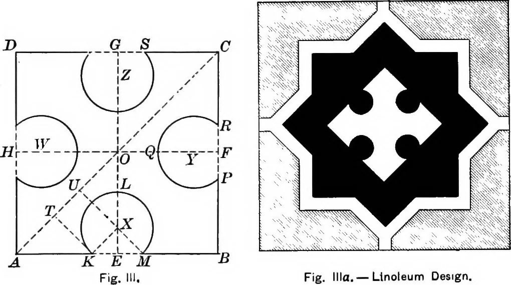 An illustration from A source book of problems for geometry, based upon industrial design and architectural ornament, 1912, leaf 135