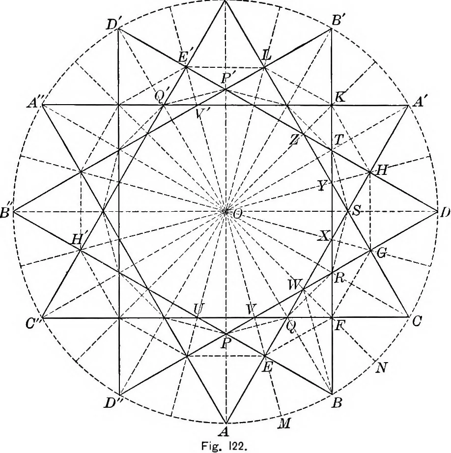 An illustration from A source book of problems for geometry, based upon industrial design and architectural ornament, 1912, leaf 150