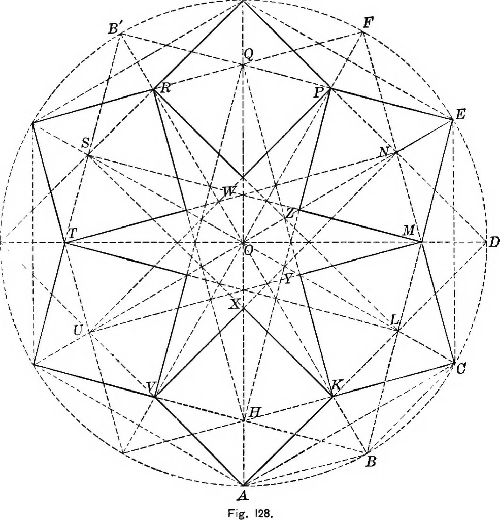 An illustration from A source book of problems for geometry, based upon industrial design and architectural ornament, 1912, leaf 159