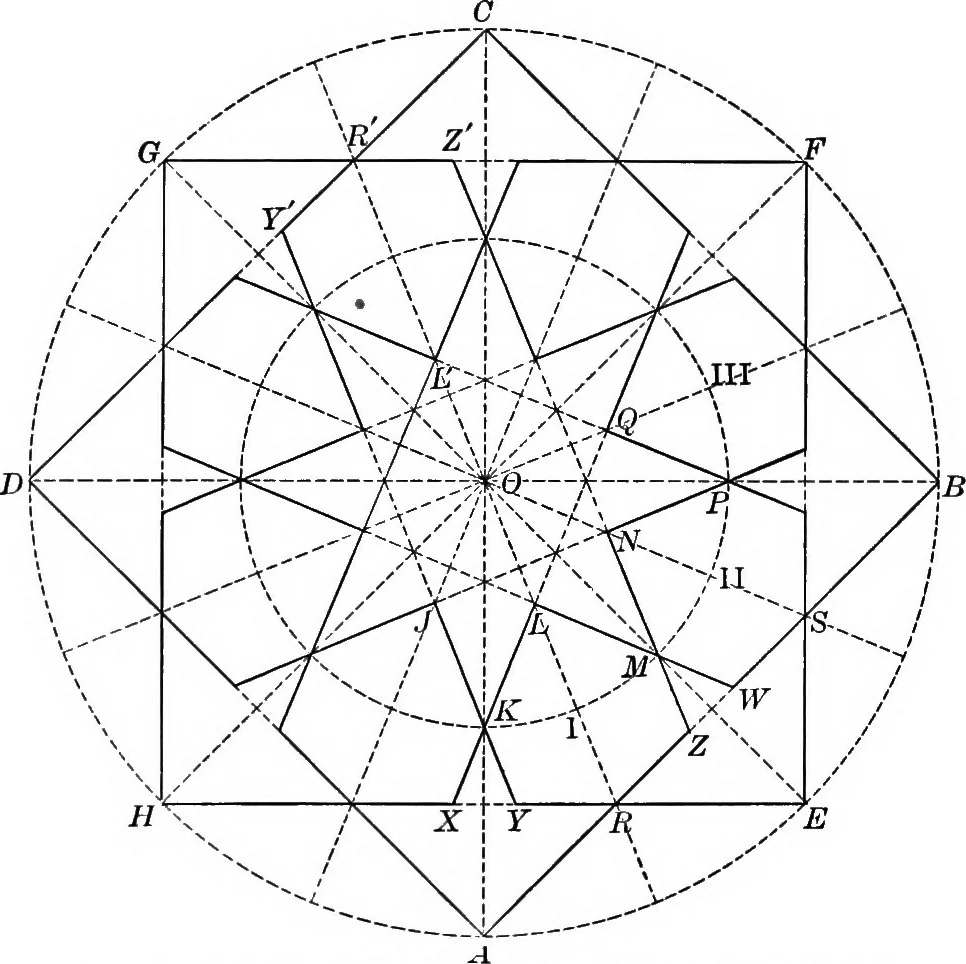 An illustration from A source book of problems for geometry, based upon industrial design and architectural ornament, 1912, leaf 161