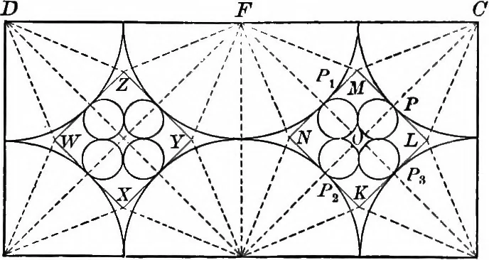 An illustration from A source book of problems for geometry, based upon industrial design and architectural ornament, 1912, leaf 181