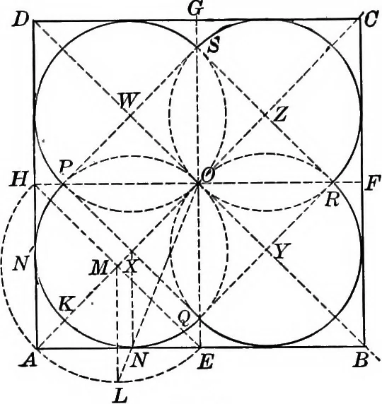 An illustration from A source book of problems for geometry, based upon industrial design and architectural ornament, 1912, leaf 186