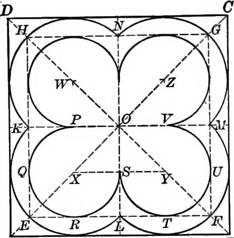 An illustration from A source book of problems for geometry, based upon industrial design and architectural ornament, 1912, leaf 187