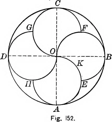 An illustration from A source book of problems for geometry, based upon industrial design and architectural ornament, 1912, leaf 188