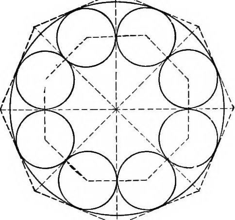 An illustration from A source book of problems for geometry, based upon industrial design and architectural ornament, 1912, leaf 195