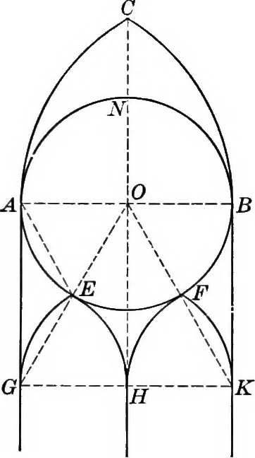 An illustration from A source book of problems for geometry, based upon industrial design and architectural ornament, 1912, leaf 247