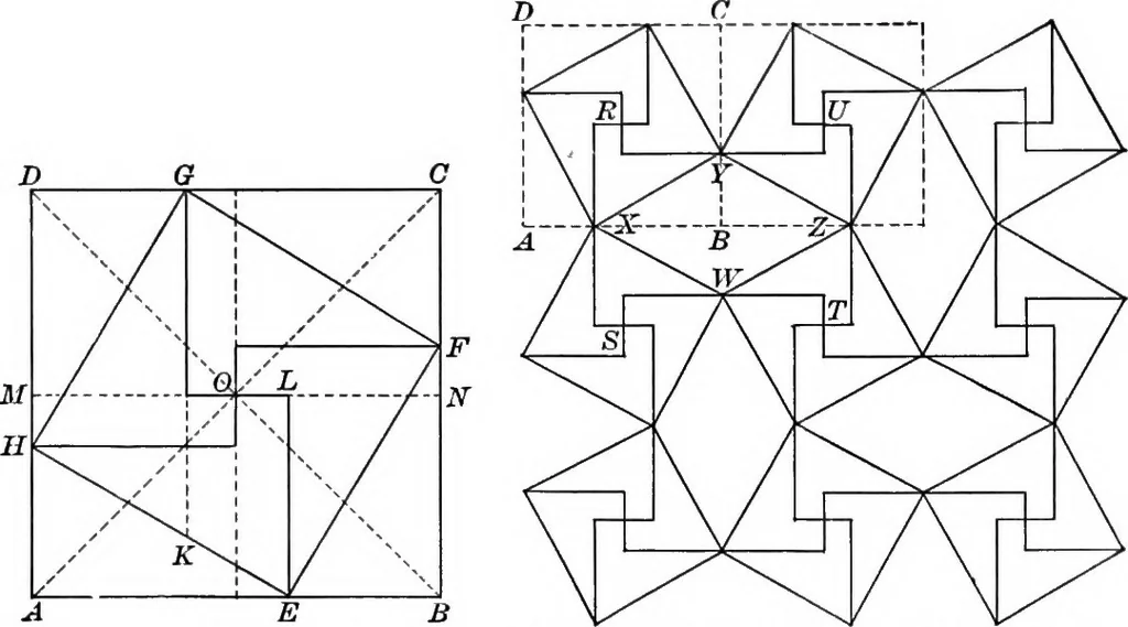 An illustration from A source book of problems for geometry, based upon industrial design and architectural ornament, 1912, leaf 65