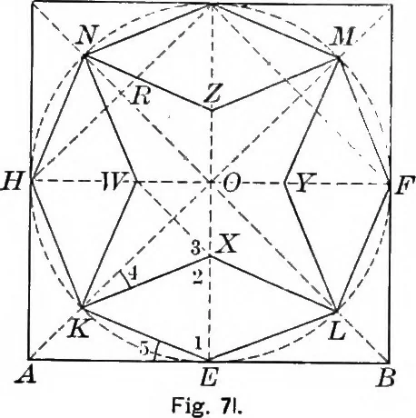 An illustration from A source book of problems for geometry, based upon industrial design and architectural ornament, 1912, leaf 91