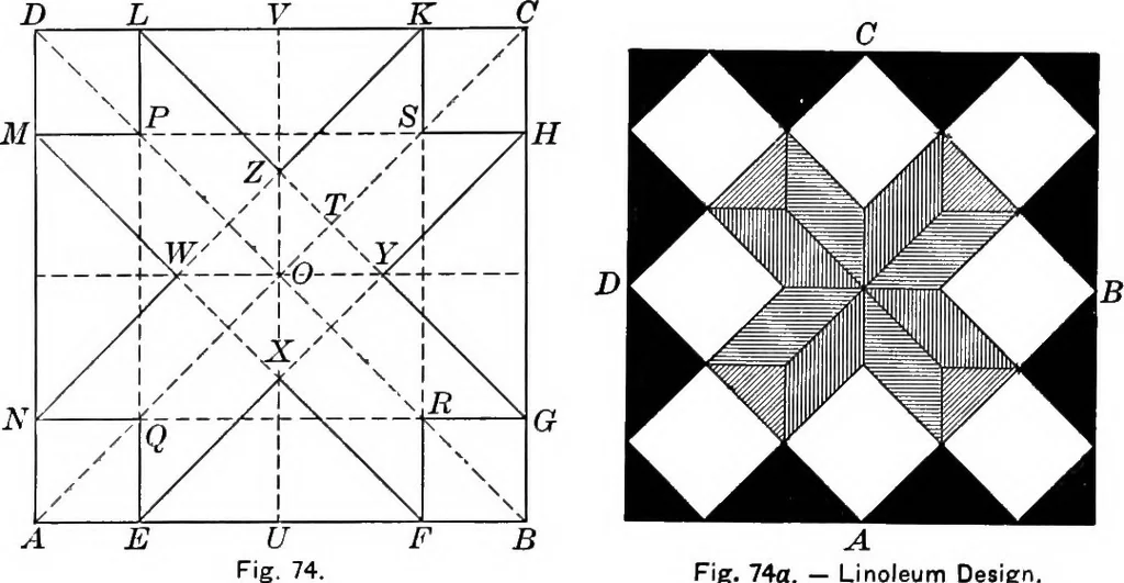 An illustration from A source book of problems for geometry, based upon industrial design and architectural ornament, 1912, leaf 95