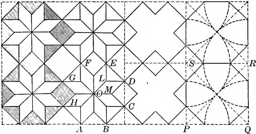 An illustration from A source book of problems for geometry, based upon industrial design and architectural ornament, 1912, leaf 97