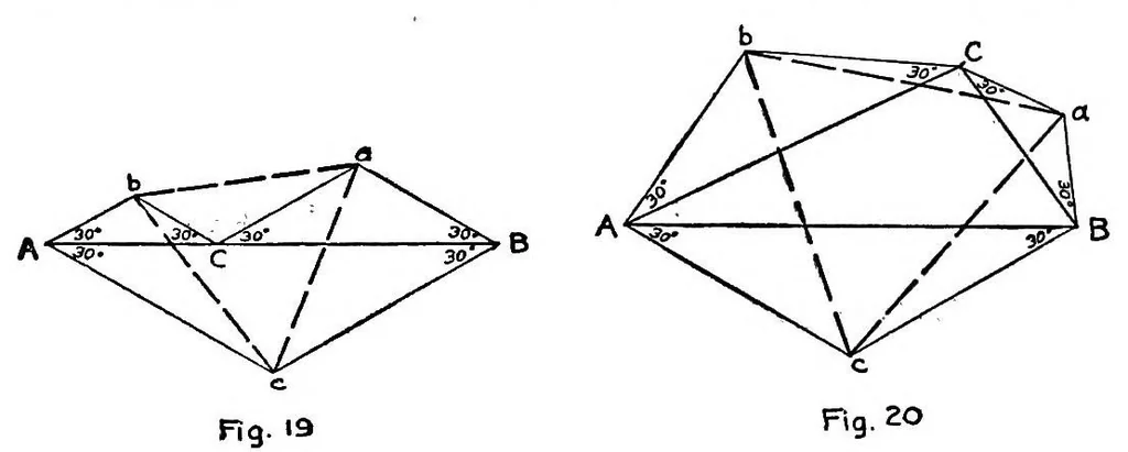 An illustration from Recreations in mathematics, 1917, leaf 67