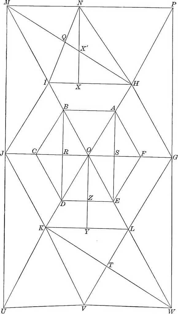 An illustration from Plane geometry, with problems and applications, 1910, leaf 17