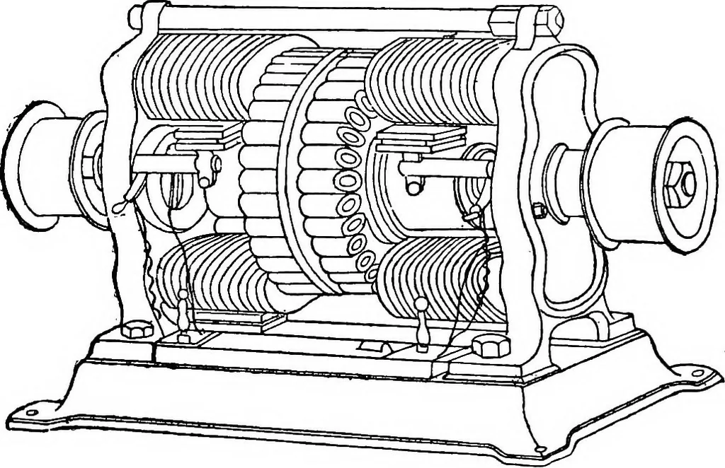 An illustration from Electric transmission of power : its present position and advantages, 1879, leaf 30